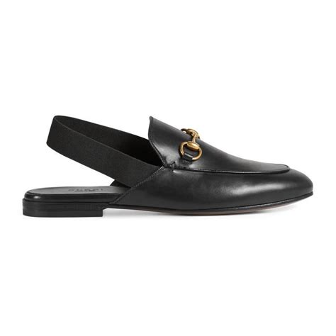 black leather gucci sling|gucci slingback loafer.